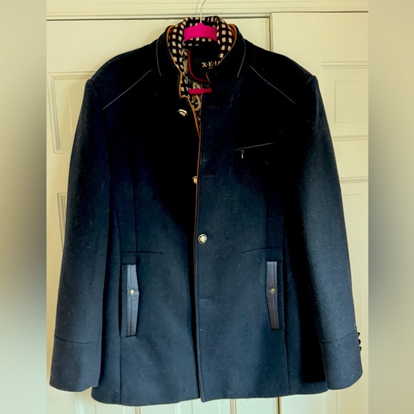 XEL Dark Navy Mens Bazer, Wool Blend - Picture 1 of 5
